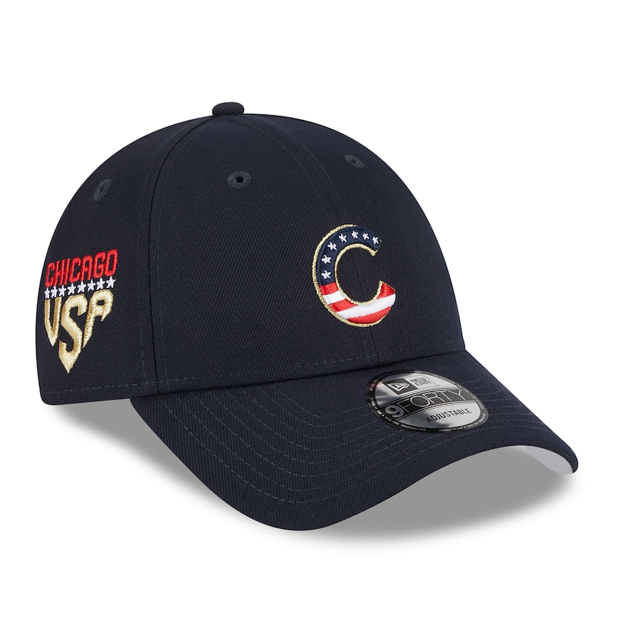  Chicago Cubs New Era 2023 Fourth of July 9FORTY Adjustable Hat - Navy