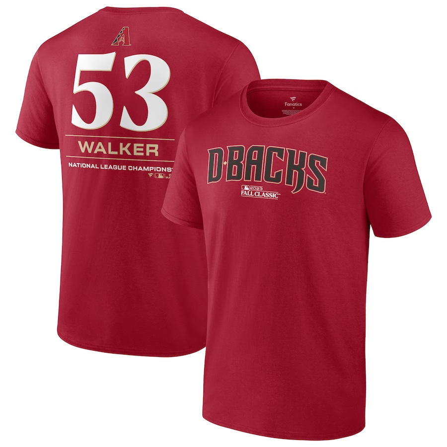 Футболка Christian Walker Arizona Diamondbacks Fanatics Branded 2023 World Series Name & Number (красный)