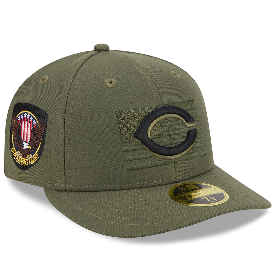 Cincinnati Reds New Era 2023 Armed Forces Day Low Profile 59FIFTY Fitted Hat - Green