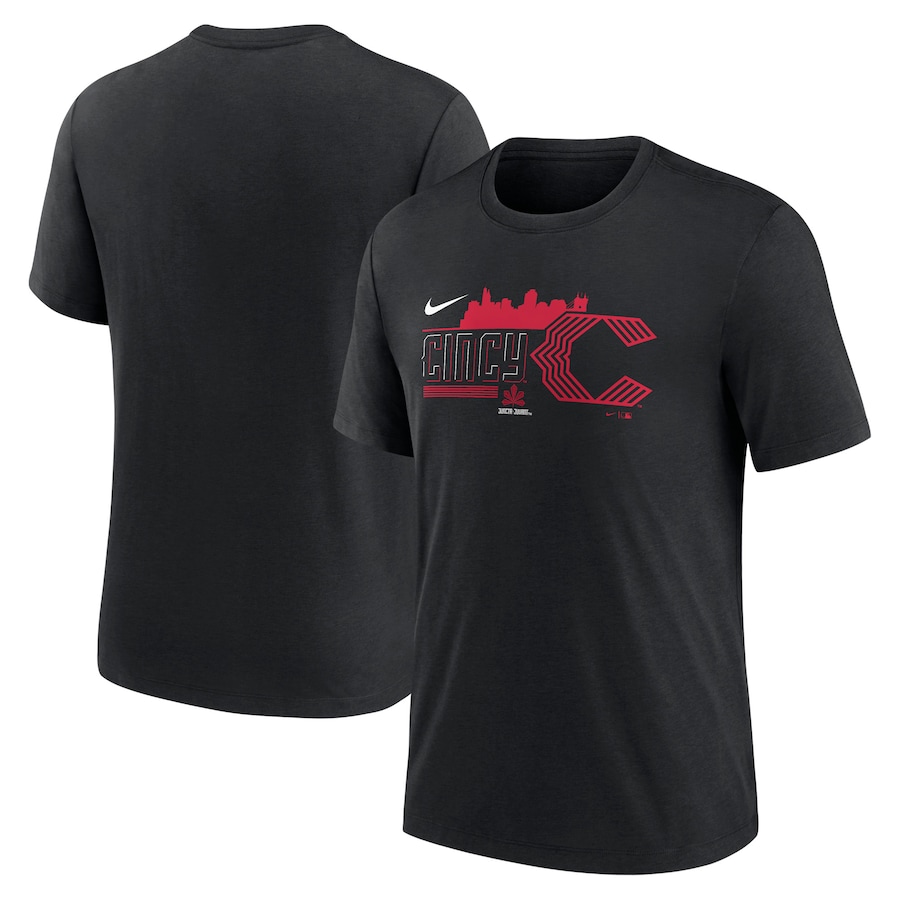  Cincinnati Reds Nike 2023 City Connect Tri-Blend T-Shirt - Black