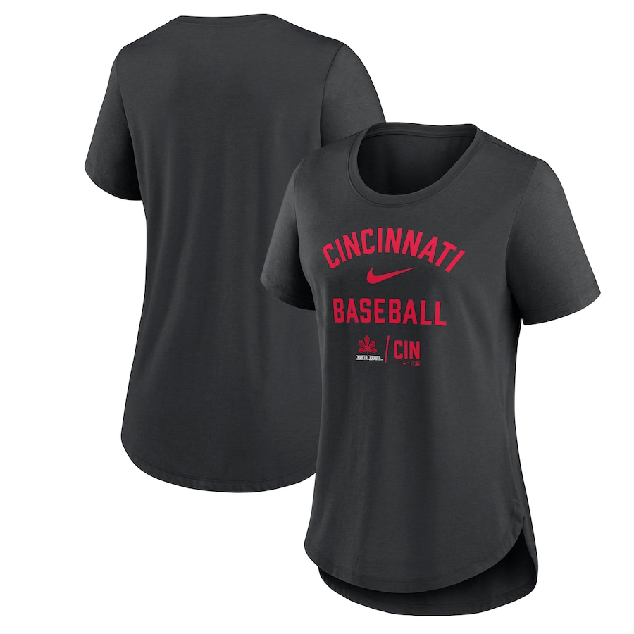  Cincinnati Reds Nike Women's 2023 City Connect Tri-Blend T-Shirt - Black