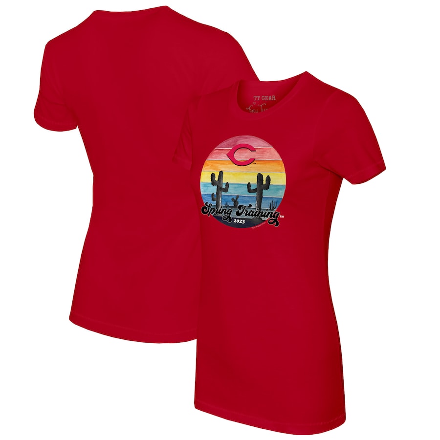 Cincinnati Reds Tiny Turnip Women's 2023 Spring Training T-Shirt - Red