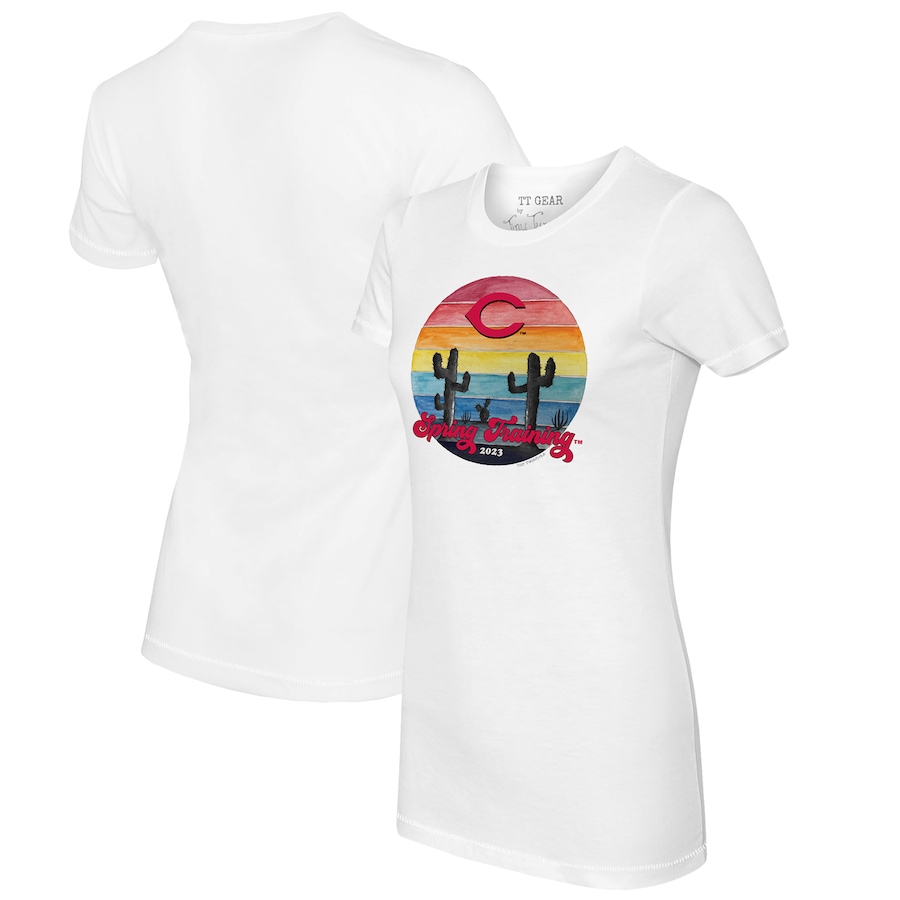 Cincinnati Reds Tiny Turnip Women's 2023 Spring Training T-Shirt - White