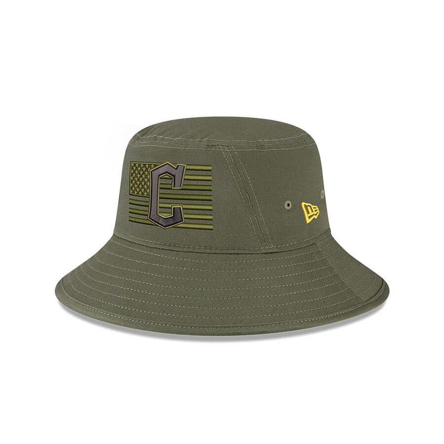  Cleveland Guardians New Era 2023 Armed Forces Day Bucket Hat - Green