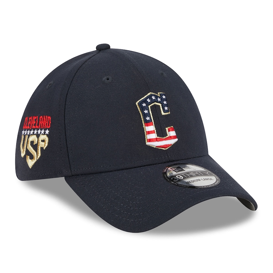  Cleveland Guardians New Era 2023 Fourth of July 39THIRTY Flex Fit Hat - Navy