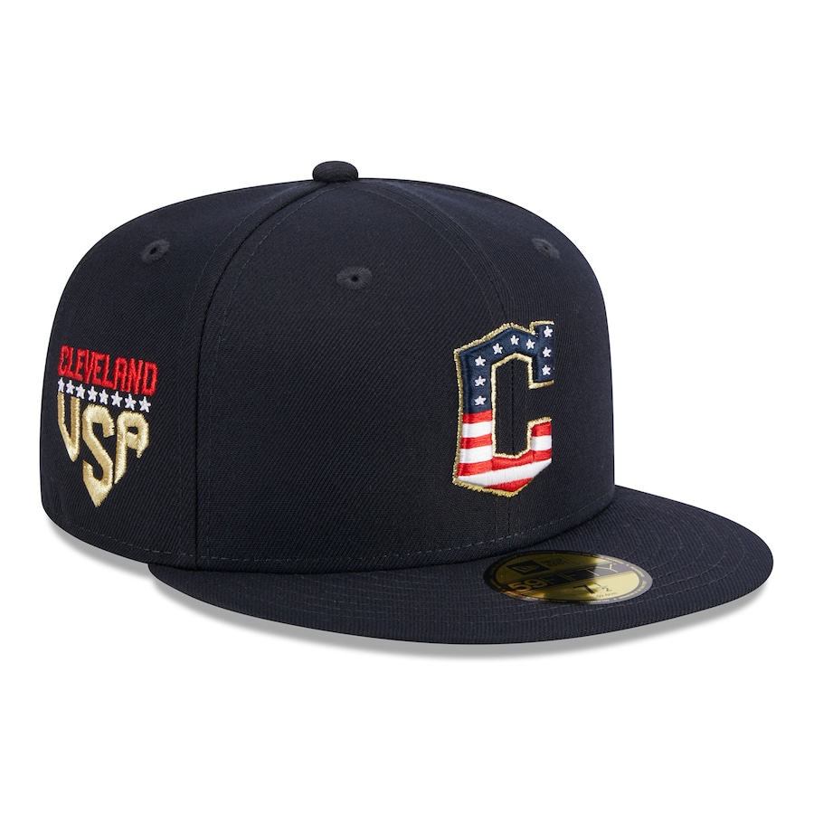  Cleveland Guardians New Era 2023 Fourth of July 59FIFTY Fitted Hat - Navy