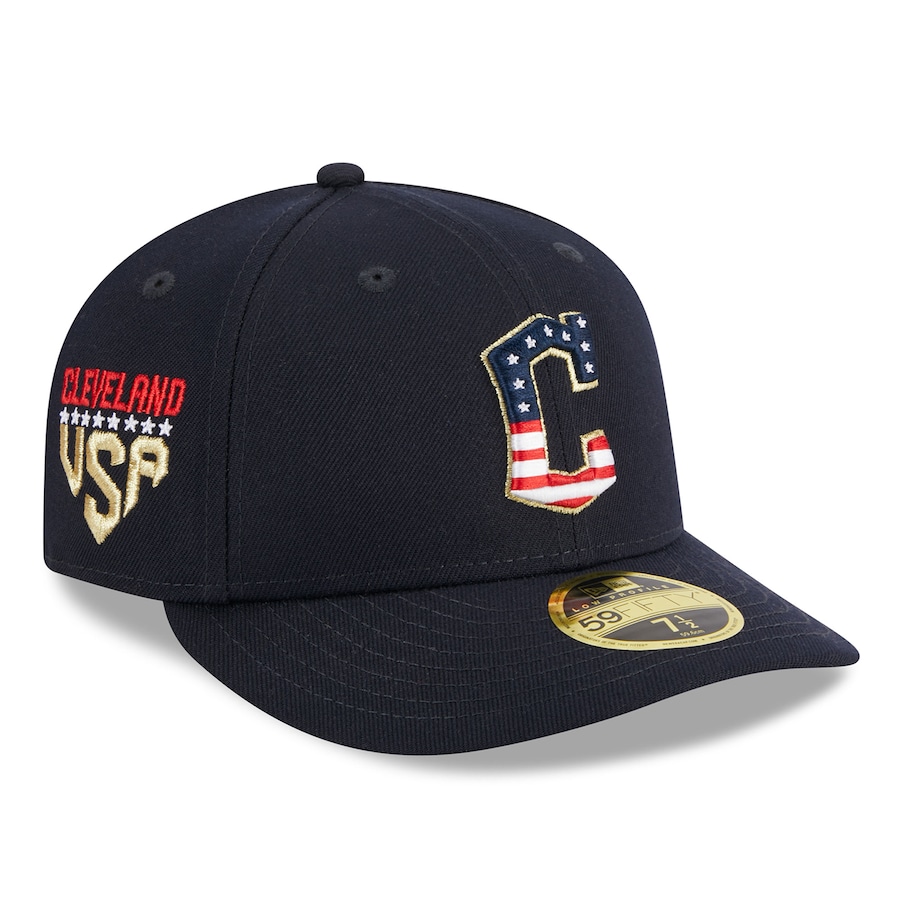  Cleveland Guardians New Era 2023 Fourth of July Low Profile 59FIFTY Fitted Hat - Navy