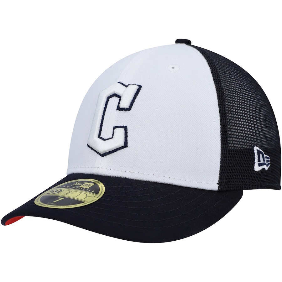 Cleveland Guardians New Era 2023 On-Field Batting Practice Low Profile 59FIFTY Fitted Hat - White-Navy