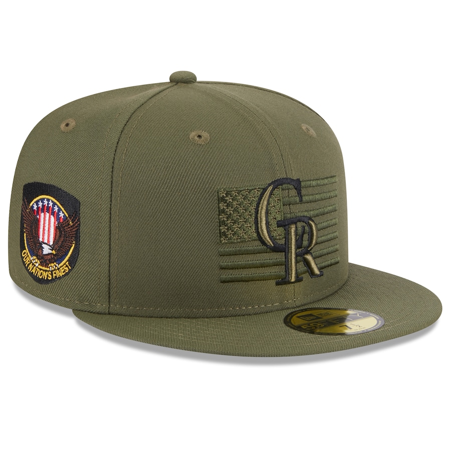  Colorado Rockies New Era 2023 Armed Forces Day On-Field 59FIFTY Fitted Hat - Green