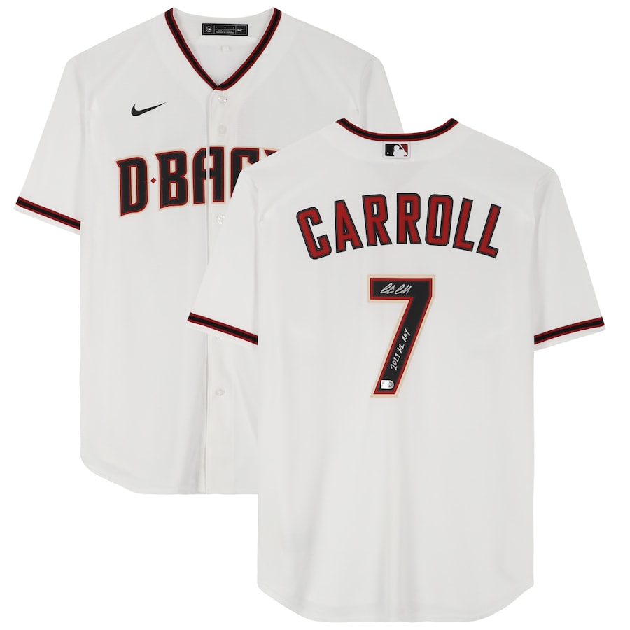 Corbin Carroll Arizona Diamondbacks Autographed Fanatics Authentic White Nike Replica Jersey with 