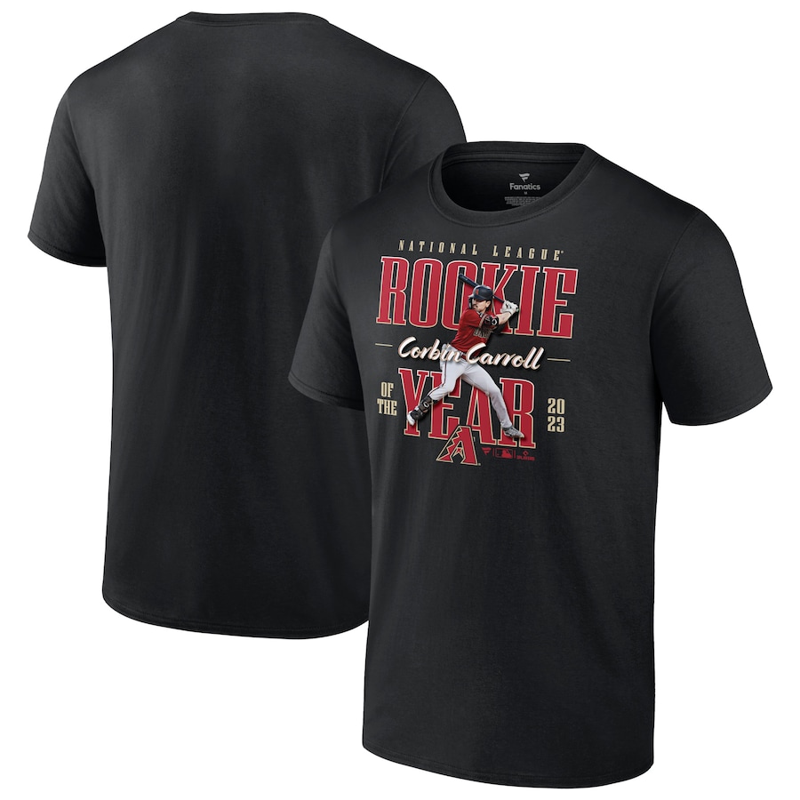 Corbin Carroll Arizona Diamondbacks Fanatics Branded 2023 NL Rookie of the Year T-Shirt - Black