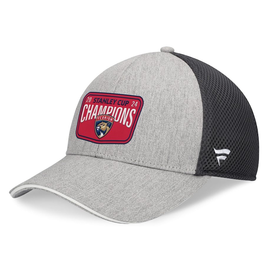 Кепка Florida Panthers Fanatics 2024 Stanley Cup Champions Locker Room Meshback Structured Adjustable (серый/тёмно-серый)