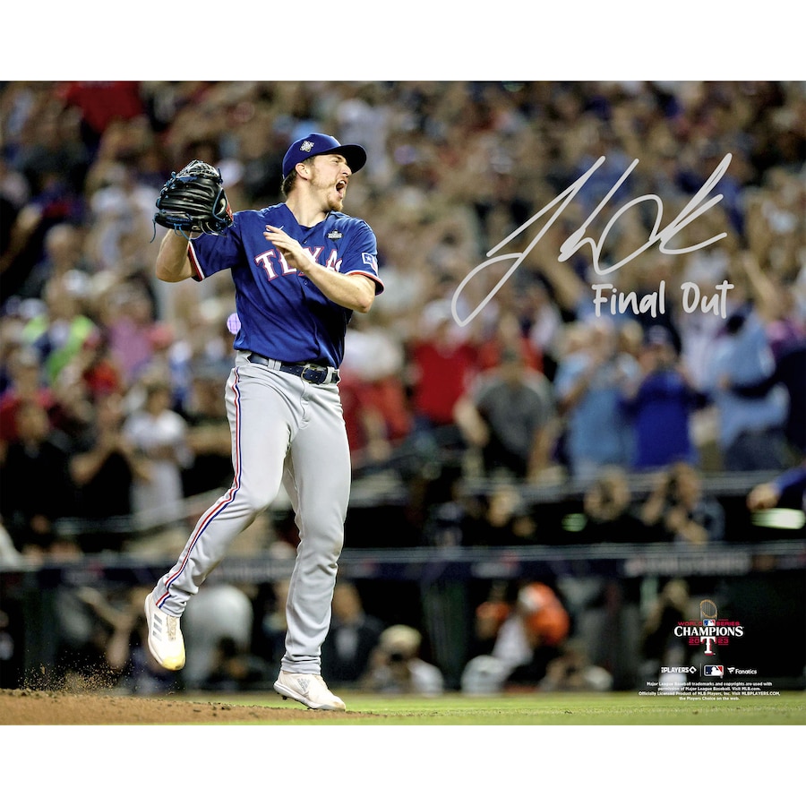 Josh Sborz Texas Rangers Autographed Fanatics Authentic 2023 World Series Champions 16
