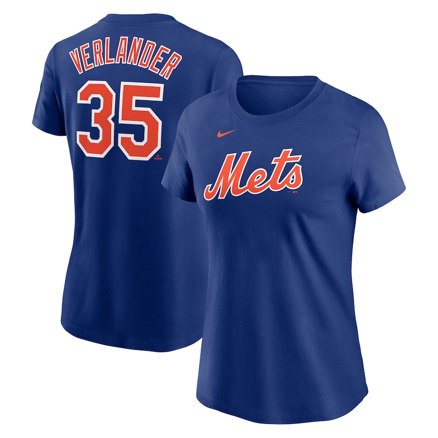 Justin Verlander New York Mets Nike Women's 2023 Name & Number T-Shirt - Royal