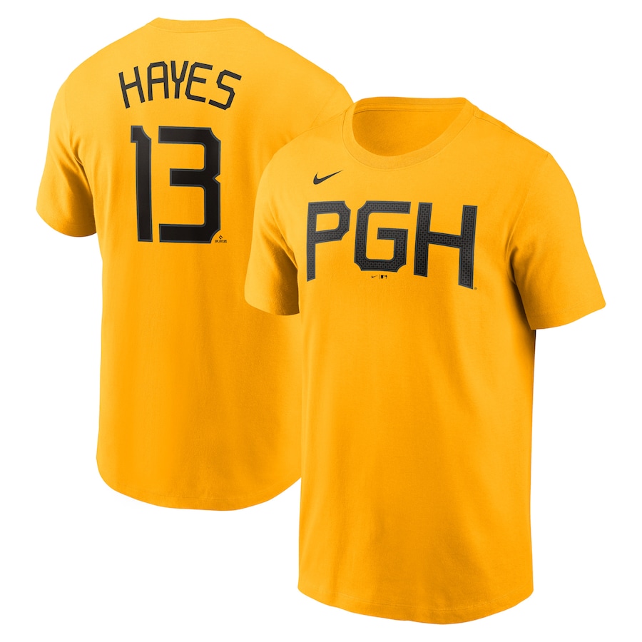 Ke'Bryan Hayes Pittsburgh Pirates Nike 2023 City Connect Name & Number T-Shirt - Gold
