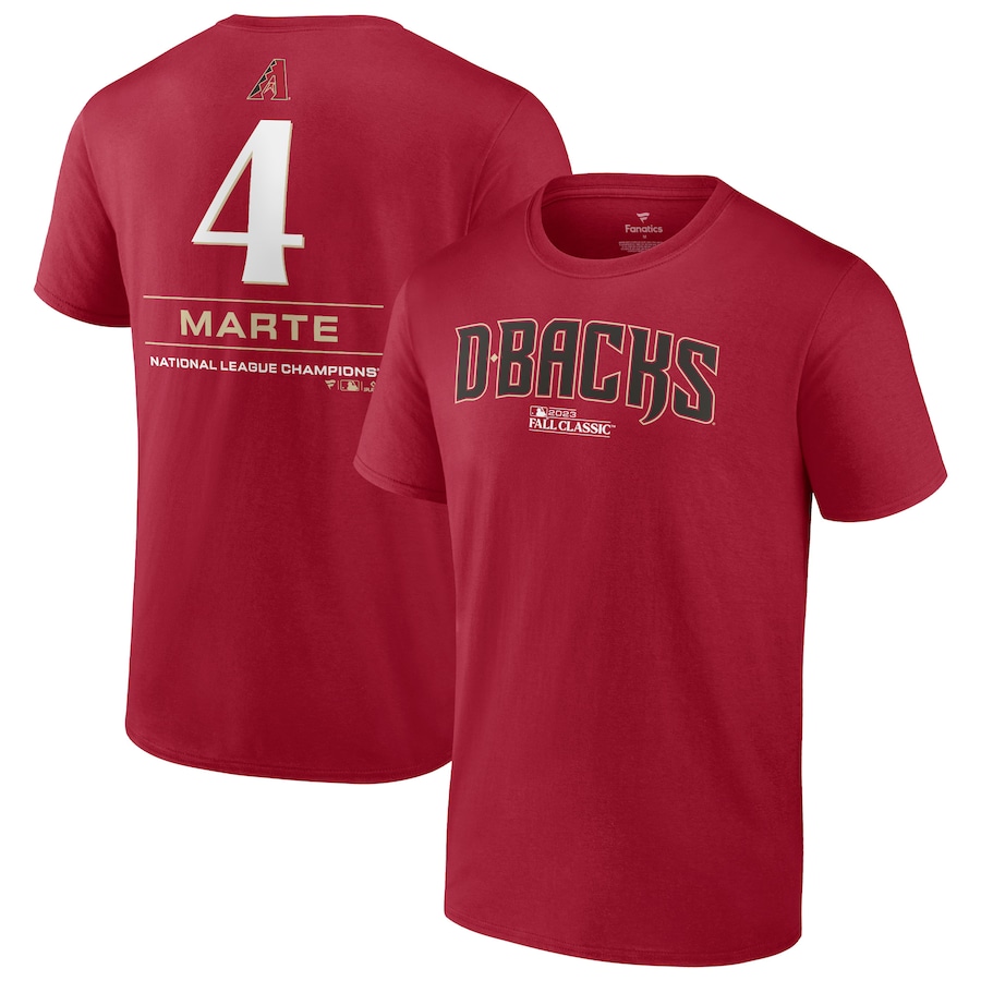 Футболка Ketel Marte Arizona Diamondbacks Fanatics Branded 2023 World Series Name & Number (красный)