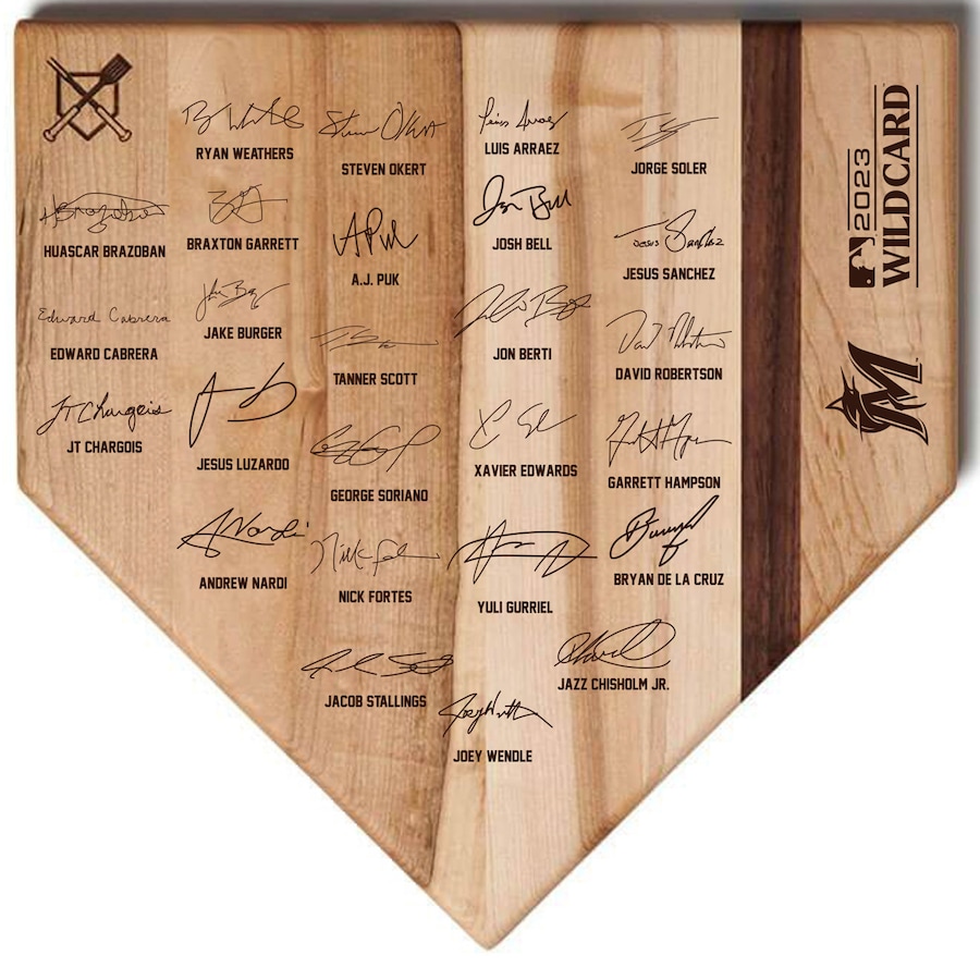 Miami Marlins 12'' x 12'' 2023 Playoff Signature Cutting Board
