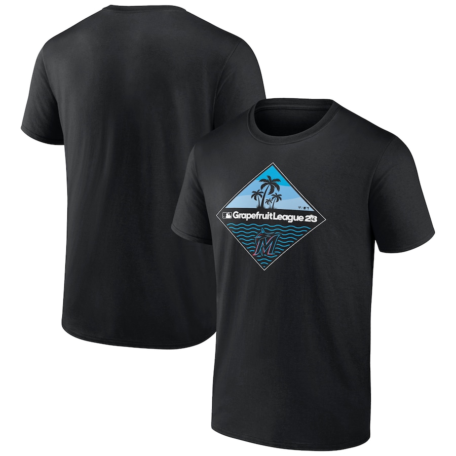 Miami Marlins Fanatics Branded 2023 MLB Spring Training Diamond T-Shirt - Black