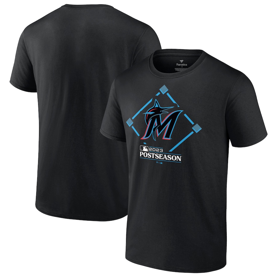  Miami Marlins Fanatics Branded 2023 Postseason Around the Horn T-Shirt - Black