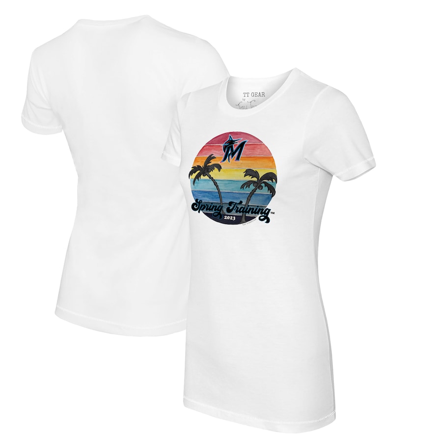 Miami Marlins Tiny Turnip Women's 2023 Spring Training T-Shirt - White