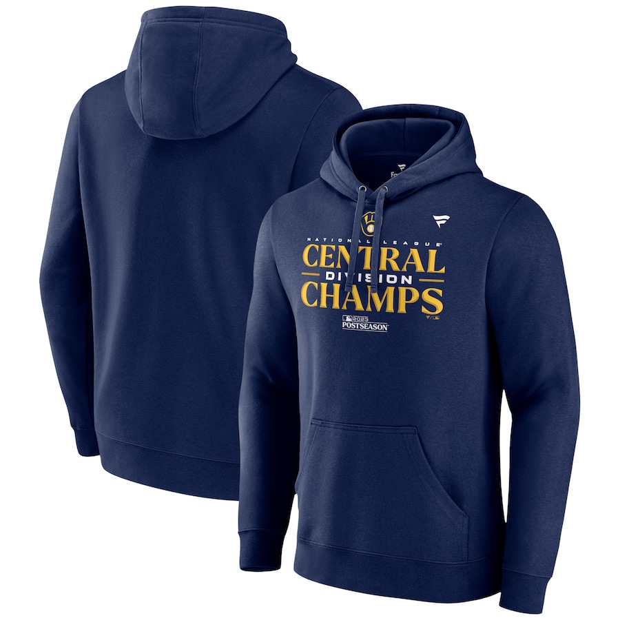 Milwaukee Brewers Fanatics Branded 2023 NL Central Division Champions Locker Room Pullover Hoodie – Navy