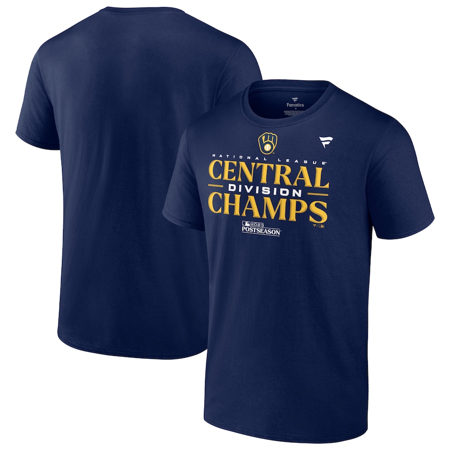 Milwaukee Brewers Fanatics Branded 2023 NL Central Division Champions Locker Room T-Shirt – Navy