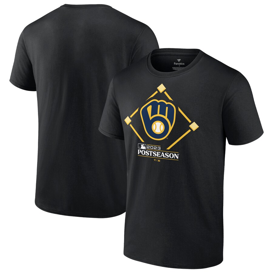  Milwaukee Brewers Fanatics Branded 2023 Postseason Around the Horn T-Shirt - Black