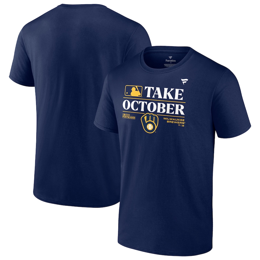  Milwaukee Brewers Fanatics Branded 2023 Postseason Locker Room T-Shirt - Navy