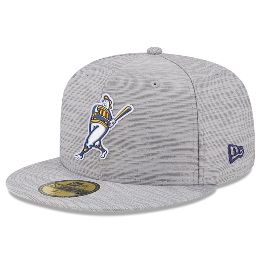  Milwaukee Brewers New Era 2023 Clubhouse 59FIFTY Fitted Hat - Gray