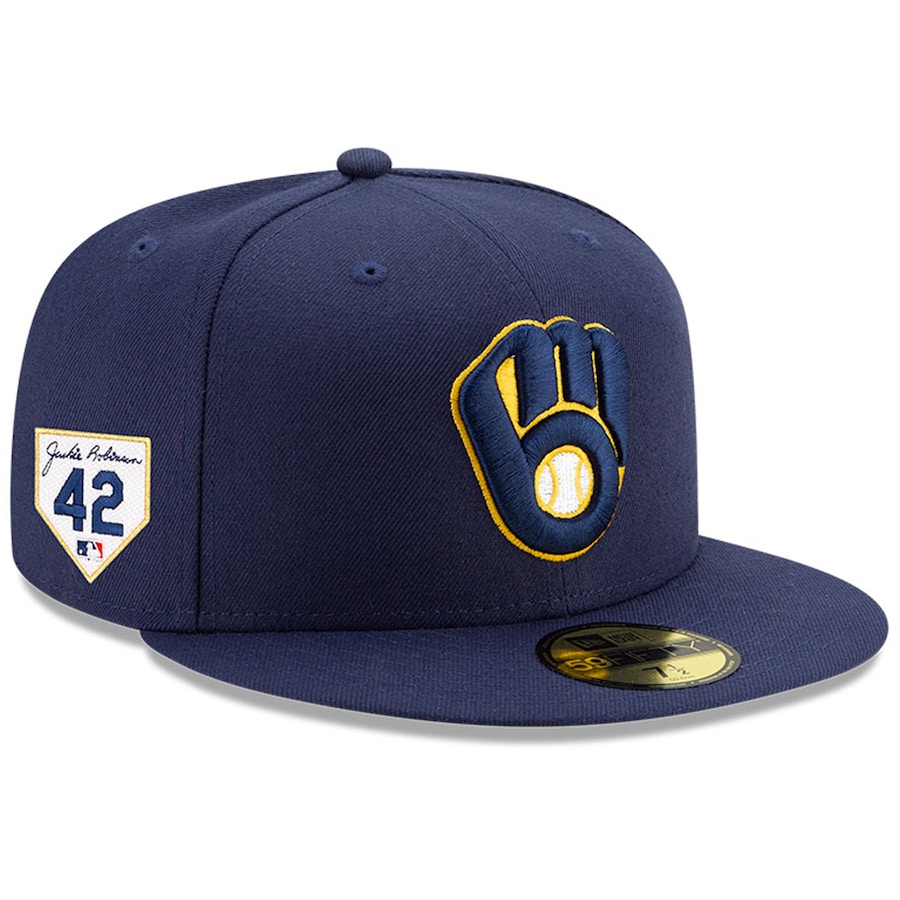 Milwaukee Brewers New Era 2023 Jackie Robinson Day 59FIFTY Fitted Hat - Gold-Navy