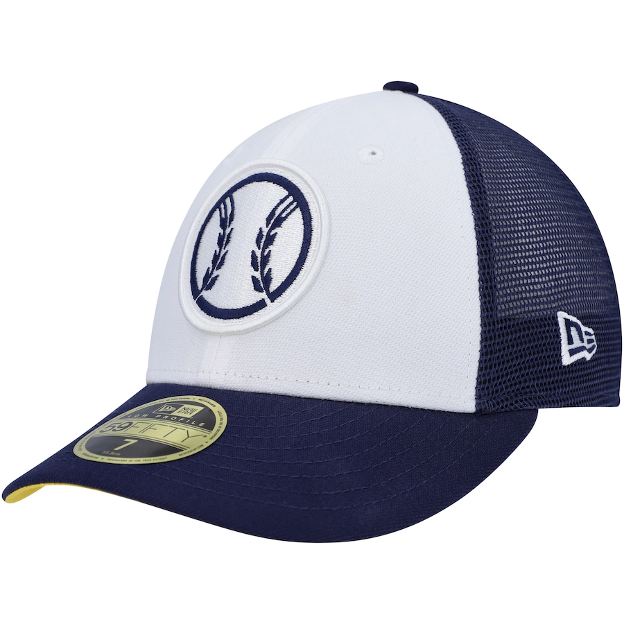 Milwaukee Brewers New Era 2023 On-Field Batting Practice Low Profile 59FIFTY Fitted Hat - White-Navy
