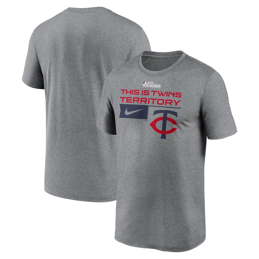  Minnesota Twins Nike 2023 Postseason Legend Performance T-Shirt - Heather Charcoal