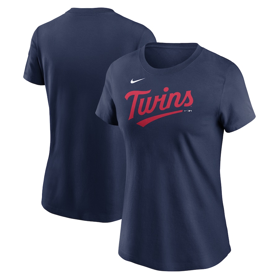 Женская футболка Minnesota Twins Nike 2023 Wordmark (тёмно-синий)