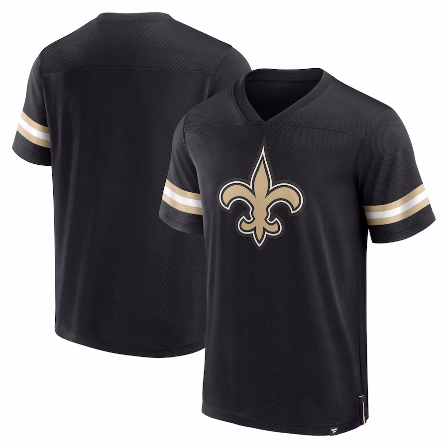  New Orleans Saints Fanatics Branded Jersey Tackle V-Neck T-Shirt - Black