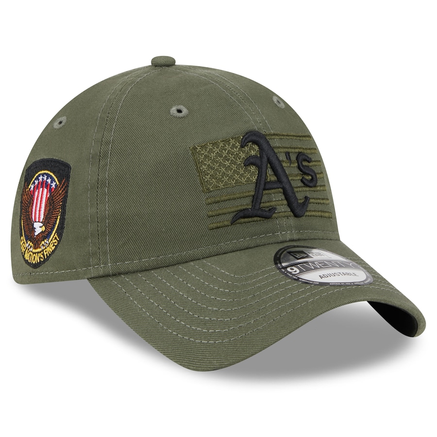 Oakland Athletics New Era 2023 Armed Forces Day 9TWENTY Adjustable Hat - Green