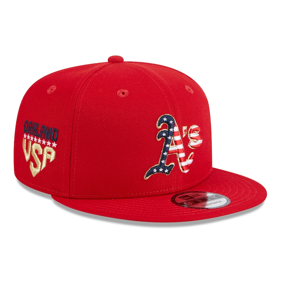  Oakland Athletics New Era 2023 Fourth of July 9FIFTY Snapback Adjustable Hat - Red