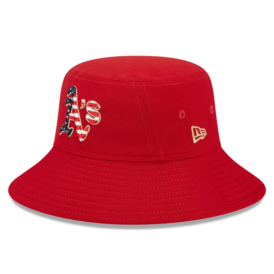  Oakland Athletics New Era 2023 Fourth of July Bucket Hat - Red