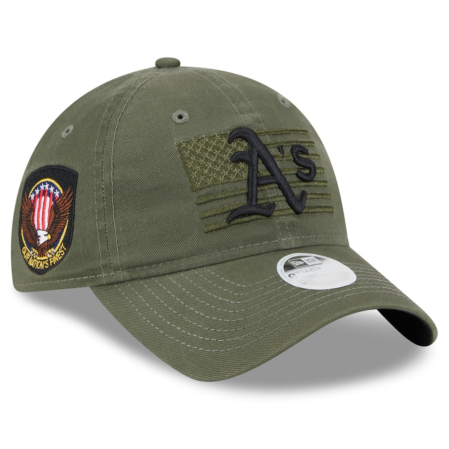  Oakland Athletics New Era Women's 2023 Armed Forces Day 9TWENTY Adjustable Hat - Green