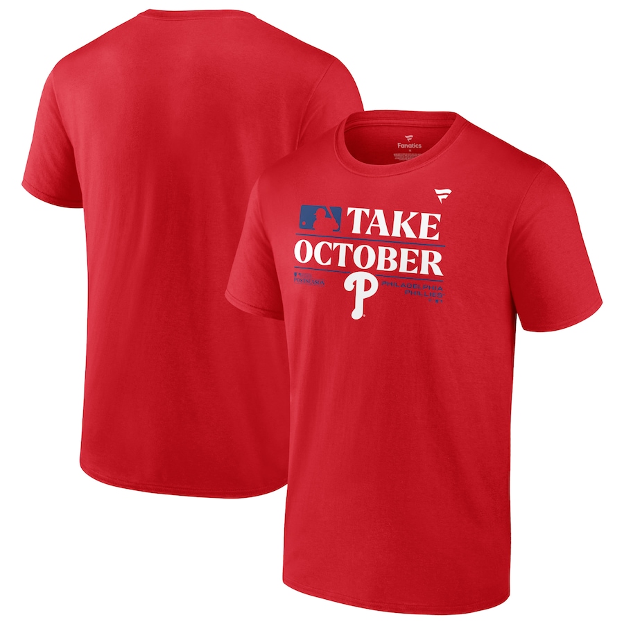  Philadelphia Phillies Fanatics Branded 2023 Postseason Locker Room T-Shirt - Red