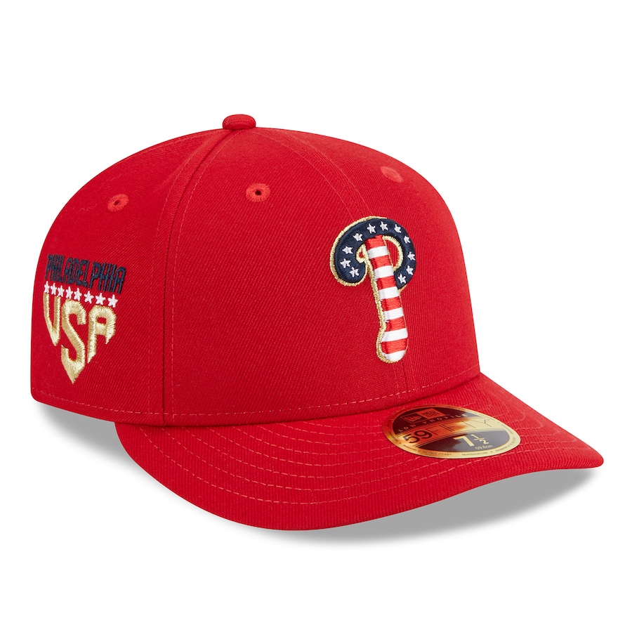  Philadelphia Phillies New Era 2023 Fourth of July Low Profile 59FIFTY Fitted Hat - Red