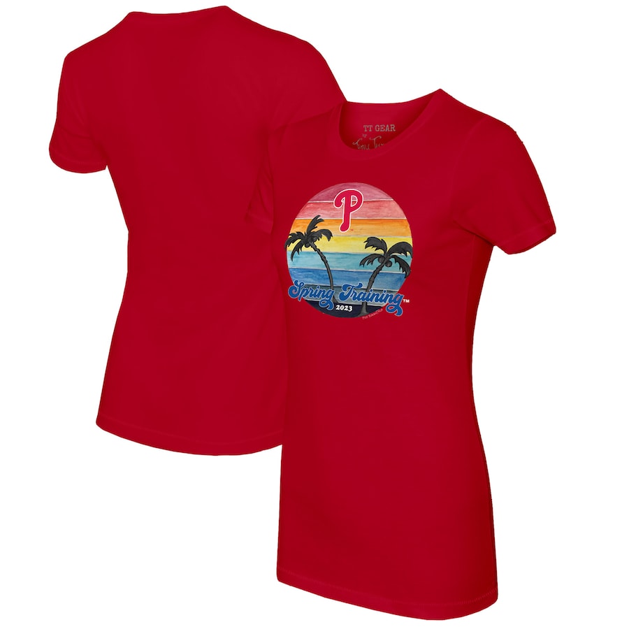 Philadelphia Phillies Tiny Turnip Women's 2023 Spring Training T-Shirt - Red