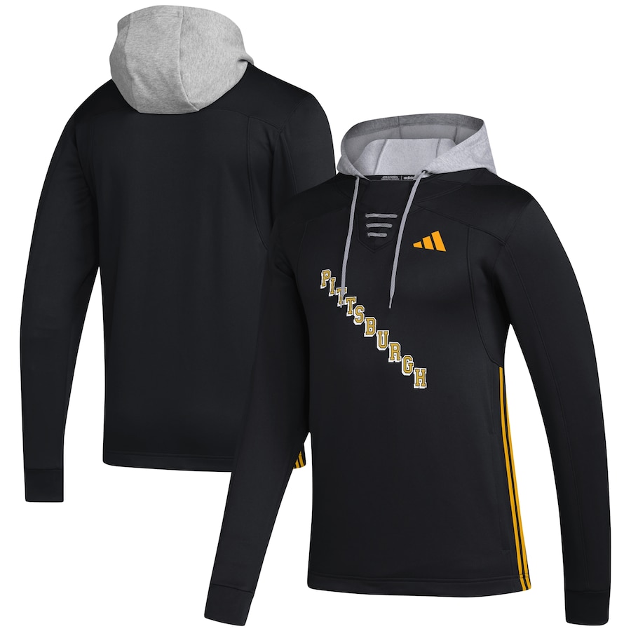Pittsburgh Penguins adidas Refresh Skate Lace AEROREADY Pullover Hoodie - Black