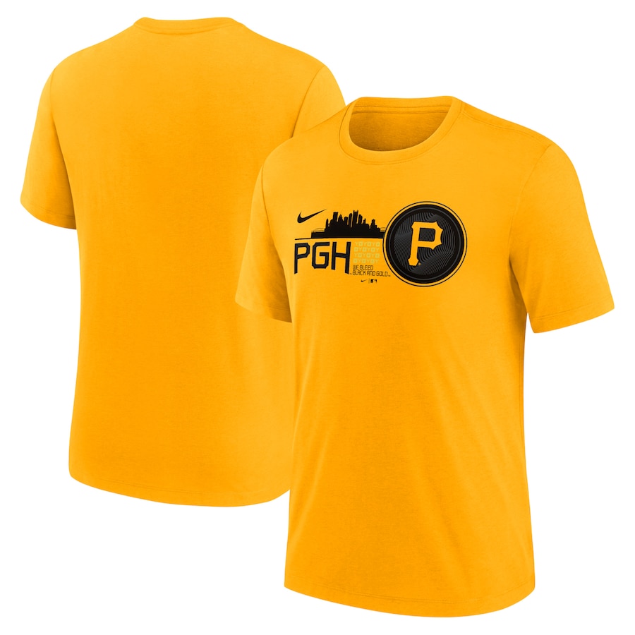 Pittsburgh Pirates Nike 2023 City Connect Tri-Blend T-Shirt - Gold