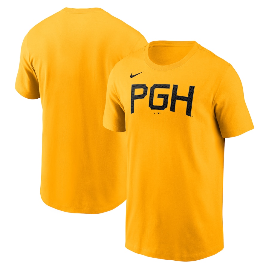 Pittsburgh Pirates Nike 2023 City Connect Wordmark T-Shirt - Gold