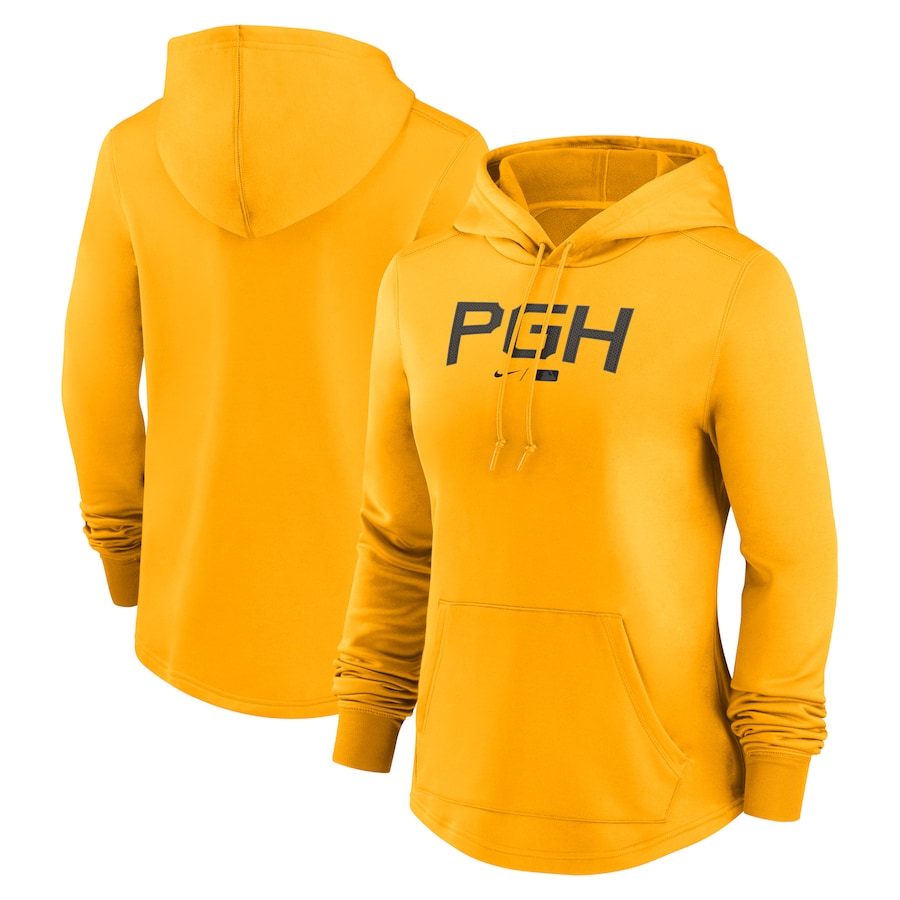  Pittsburgh Pirates Nike Women's 2023 City Connect Pregame Performance Pullover Hoodie - Gold