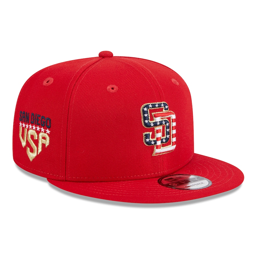  San Diego Padres New Era 2023 Fourth of July 9FIFTY Snapback Adjustable Hat - Red