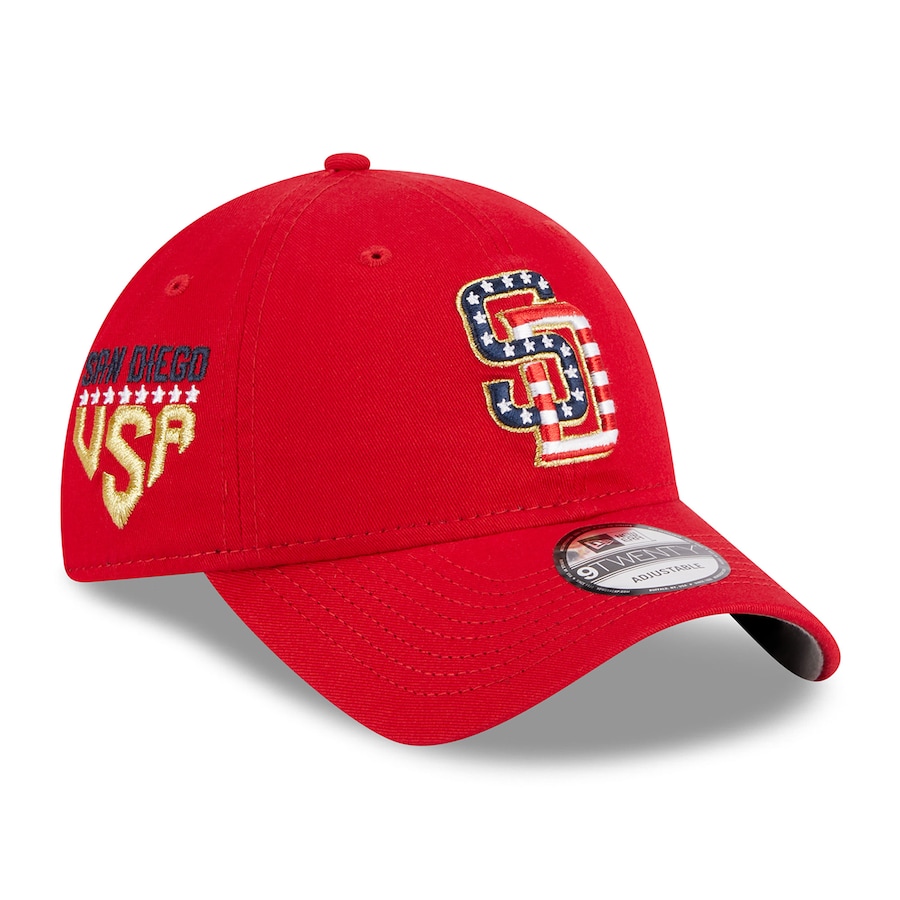  San Diego Padres New Era 2023 Fourth of July 9TWENTY Adjustable Hat - Red