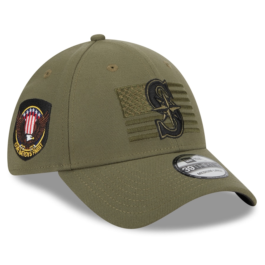  Seattle Mariners New Era 2023 Armed Forces Day 39THIRTY Flex Hat - Green