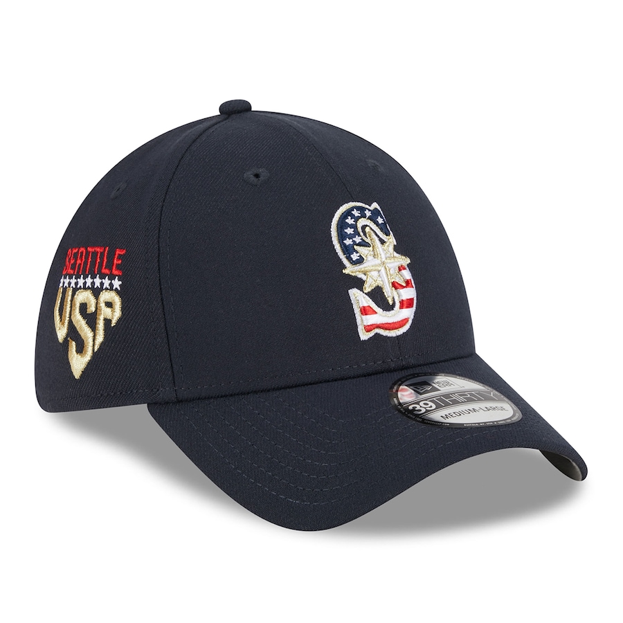  Seattle Mariners New Era 2023 Fourth of July 39THIRTY Flex Fit Hat - Navy