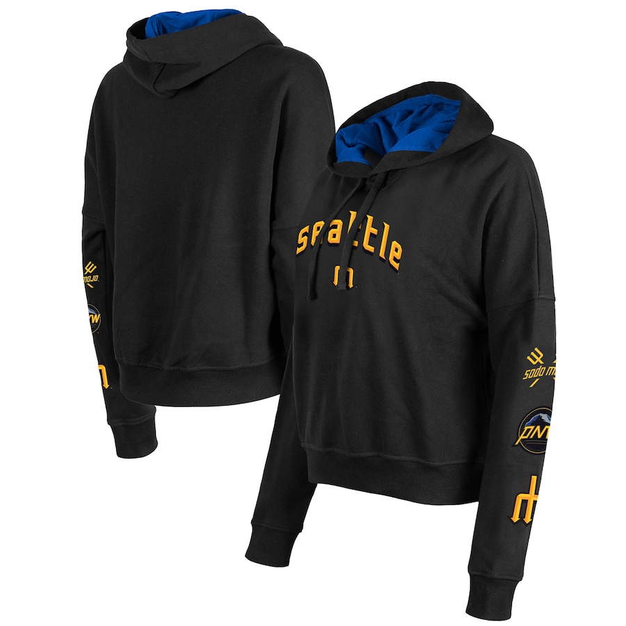  Seattle Mariners New Era Women's 2023 City Connect Pullover Hoodie - Black